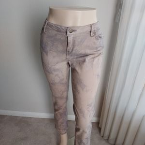 SU & LOLA TIE DIE KHAKI STRETCH BELT LOOP FIVE POCKET JEAN